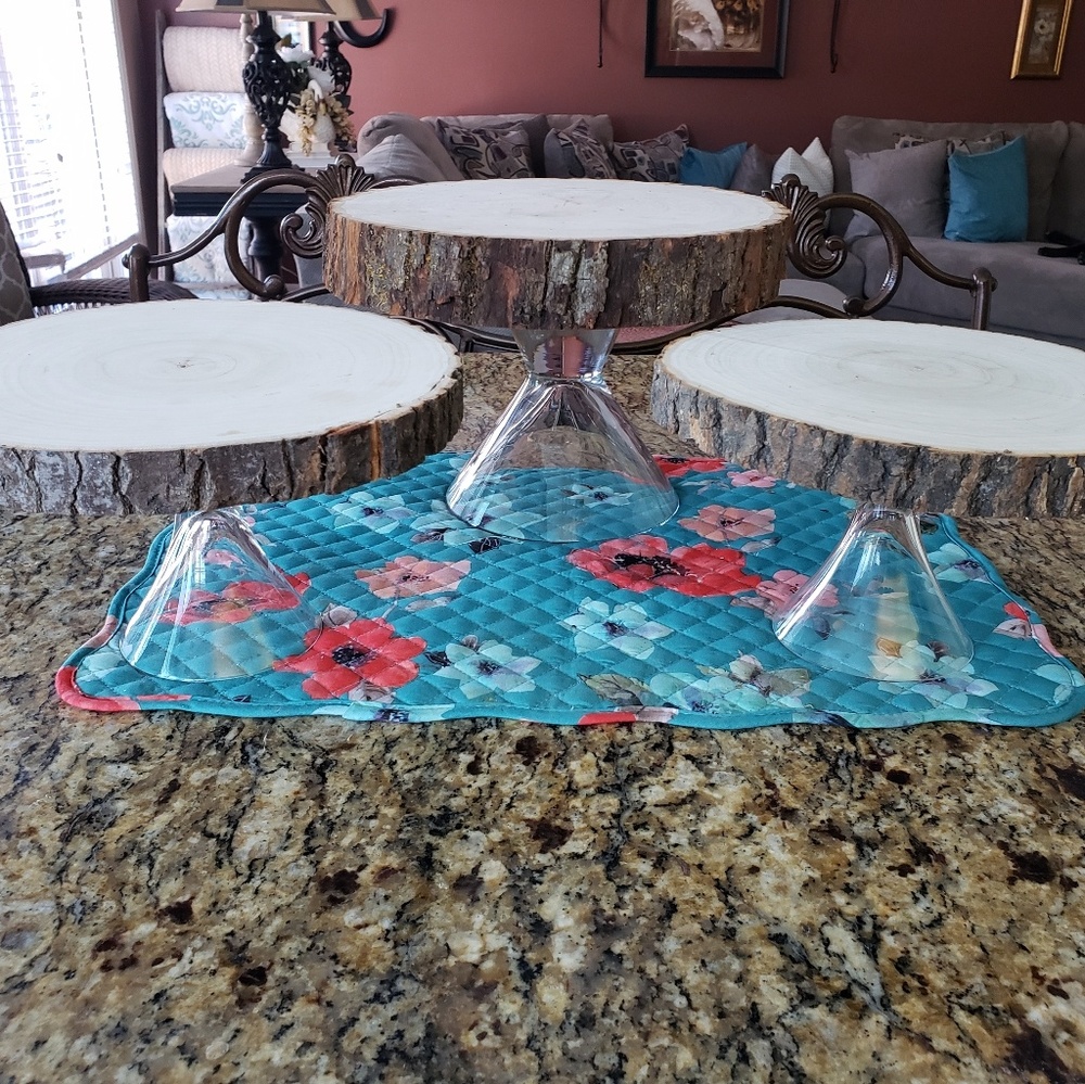 Set of 3 Rustic Platters- Cake or Cupcake